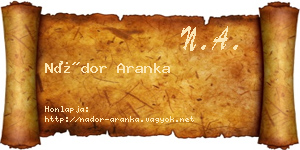 Nádor Aranka névjegykártya