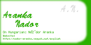 aranka nador business card